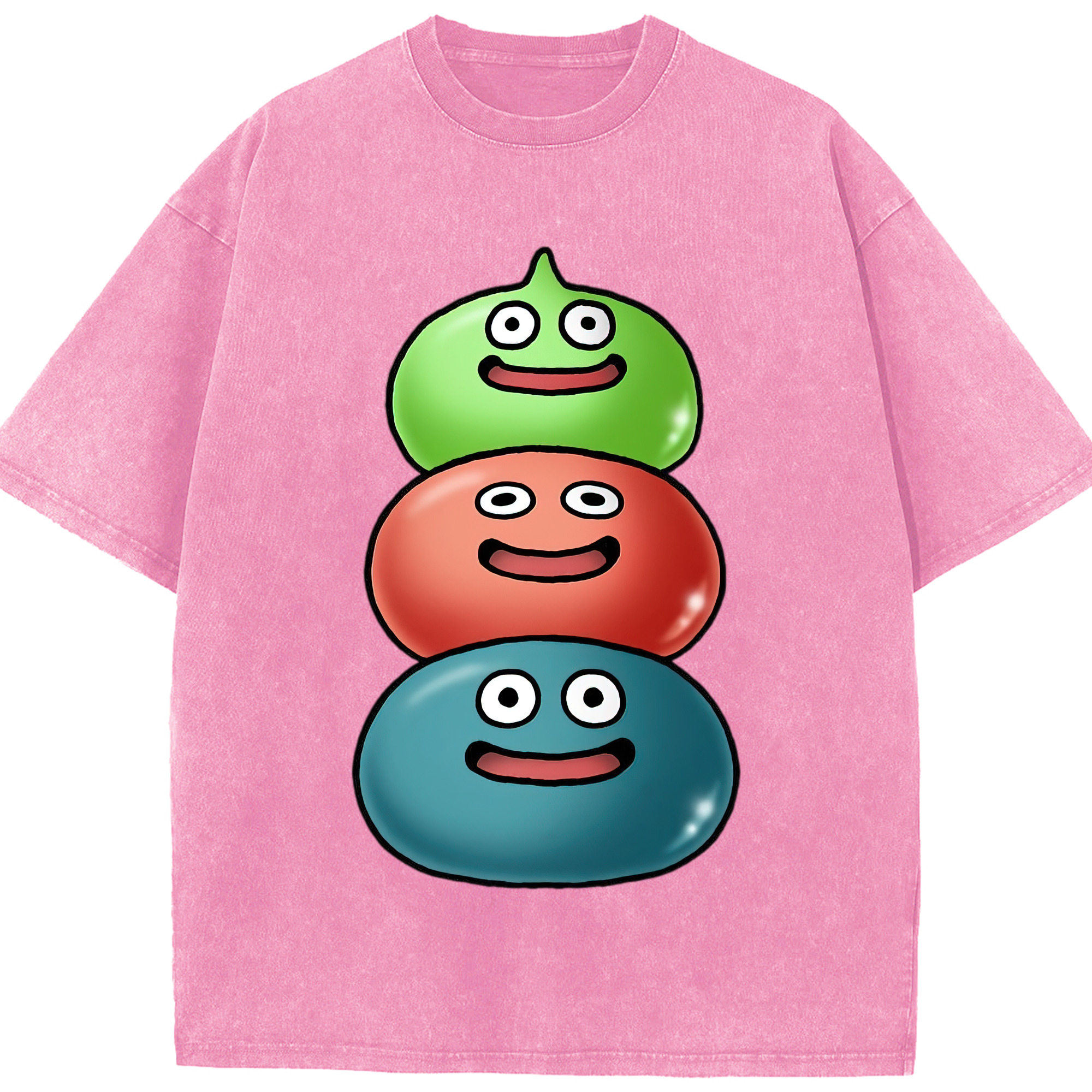 （画像用） ドラゴンクエスト Doragon Kuesuto Dragon Quest 綿100% ヴィンテージ風 半袖Tシャツ（フロントプリント）
